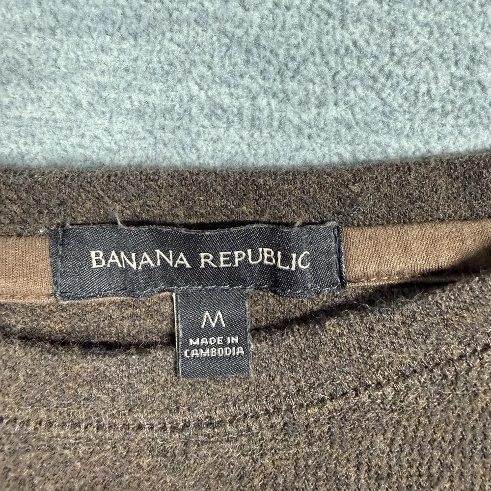 Banana Republic Sweater Mens M Brown Crew Neck Long‎ Sleeve Raglan Knit Pullover